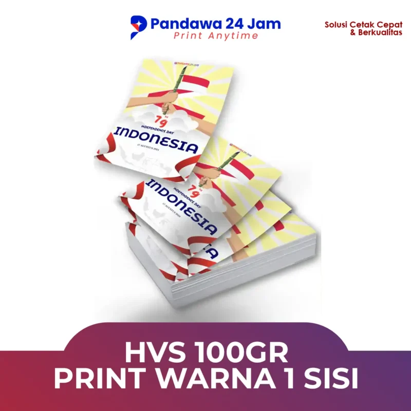HVS 100gr Print Warna 1 Sisi