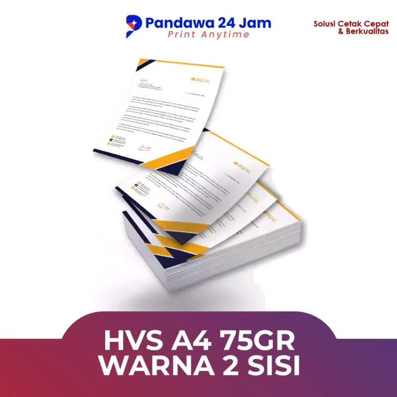 HVS A4 75gr Print Warna 2 Sisi