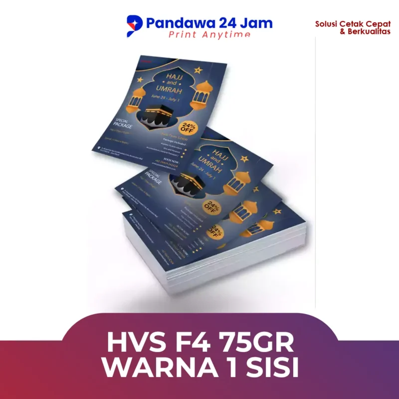 HVS F4 75gr Print Warna 1 Sisi