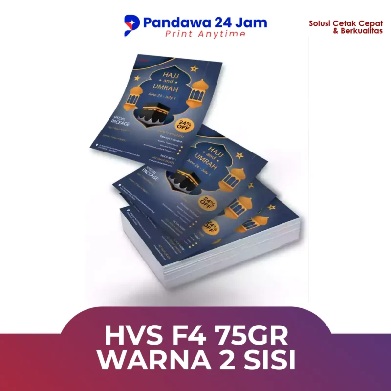 HVS F4 75gr Print Warna 2 Sisi