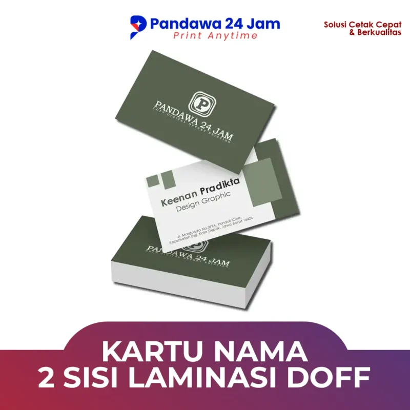 Kartu Nama 2 Sisi Laminasi Doff