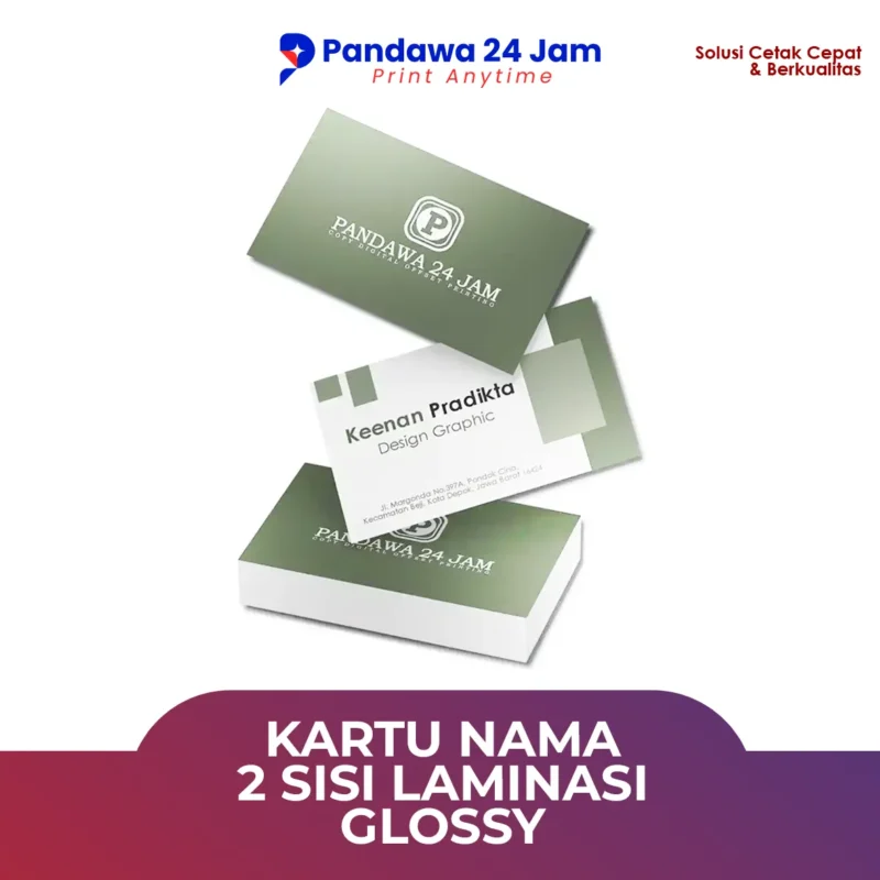 Kartu Nama 2 Sisi Laminasi Glossy