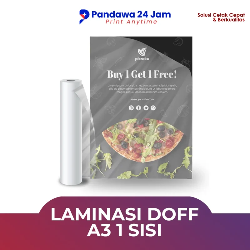 Laminasi Doff A3 1 Sisi