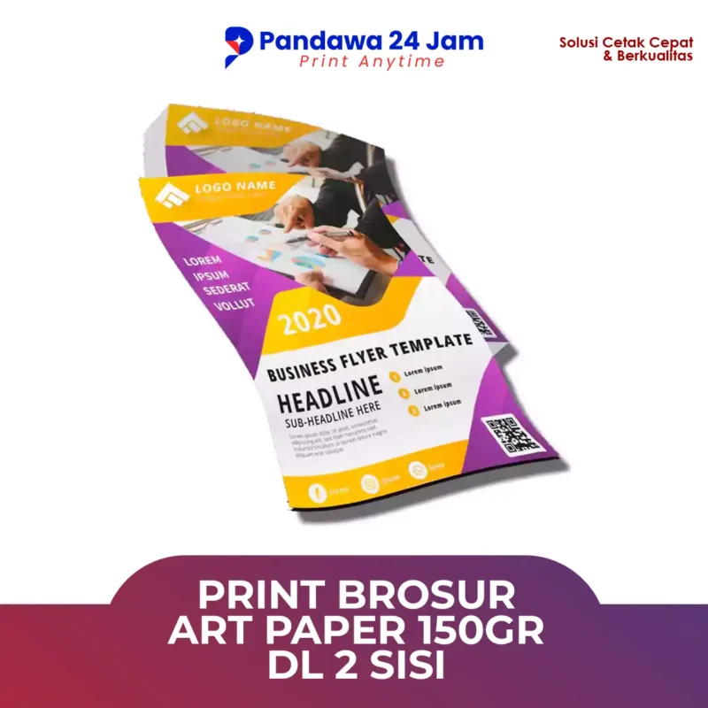 Print Brosur Art Paper 150gr DL 2 Sisi