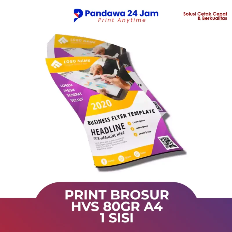 Print Brosur HVS 80gr A4 1 Sisi