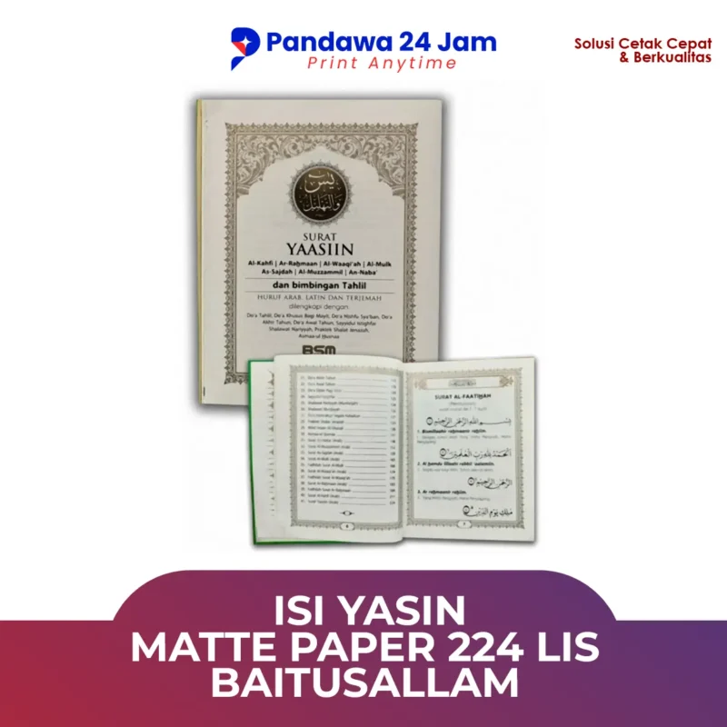 Isi Yasin Mate Paper 224 Lis Baitusallam
