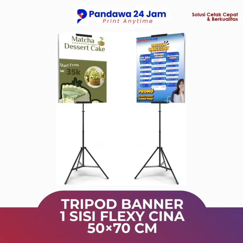 Tripod Banner 1 sisi Flexy Cina 50x70 cm
