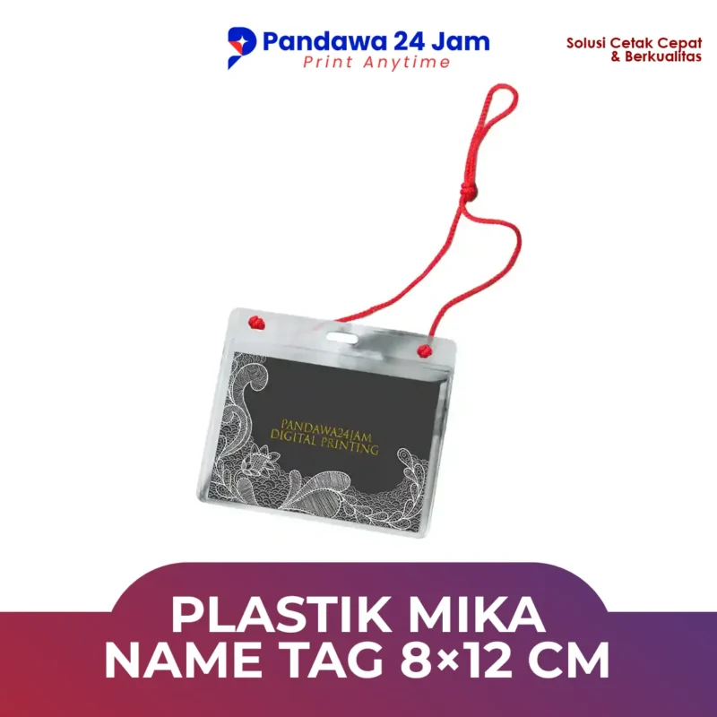 Plastik Mika Name Tag 8x12 cm