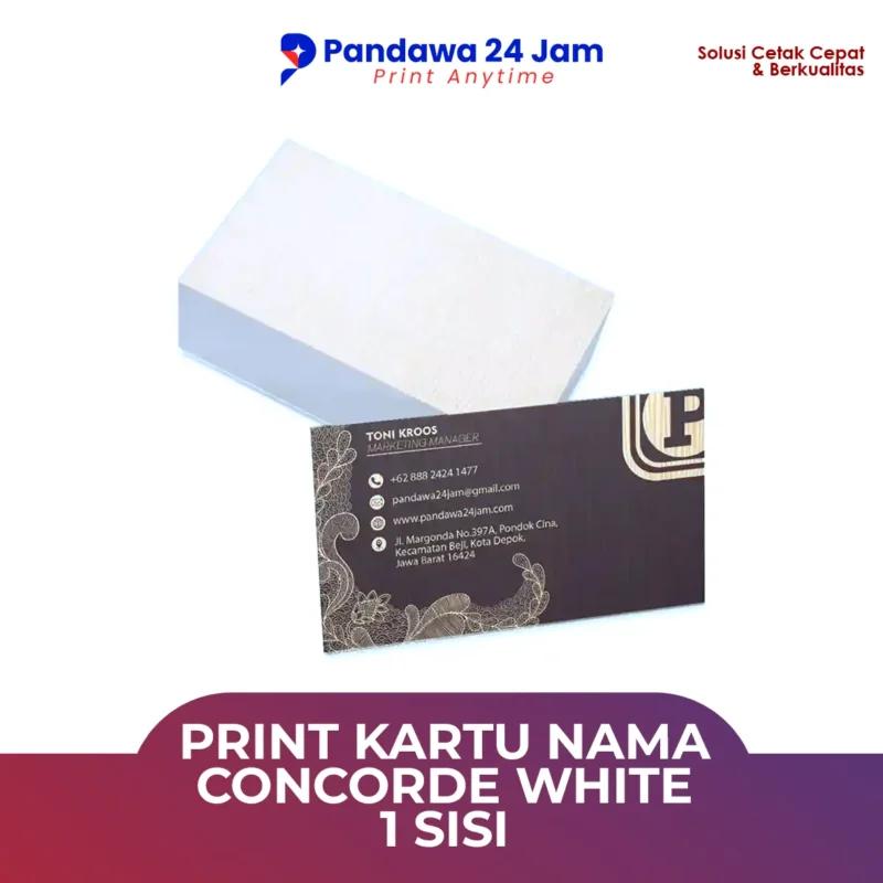 Print Kartu Nama Concorde White 1 Sisi