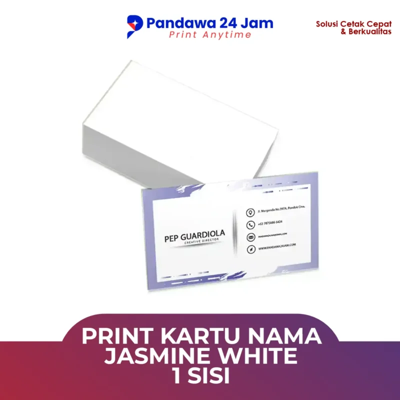 Print Kartu Nama Jasmine White 1 Sisi