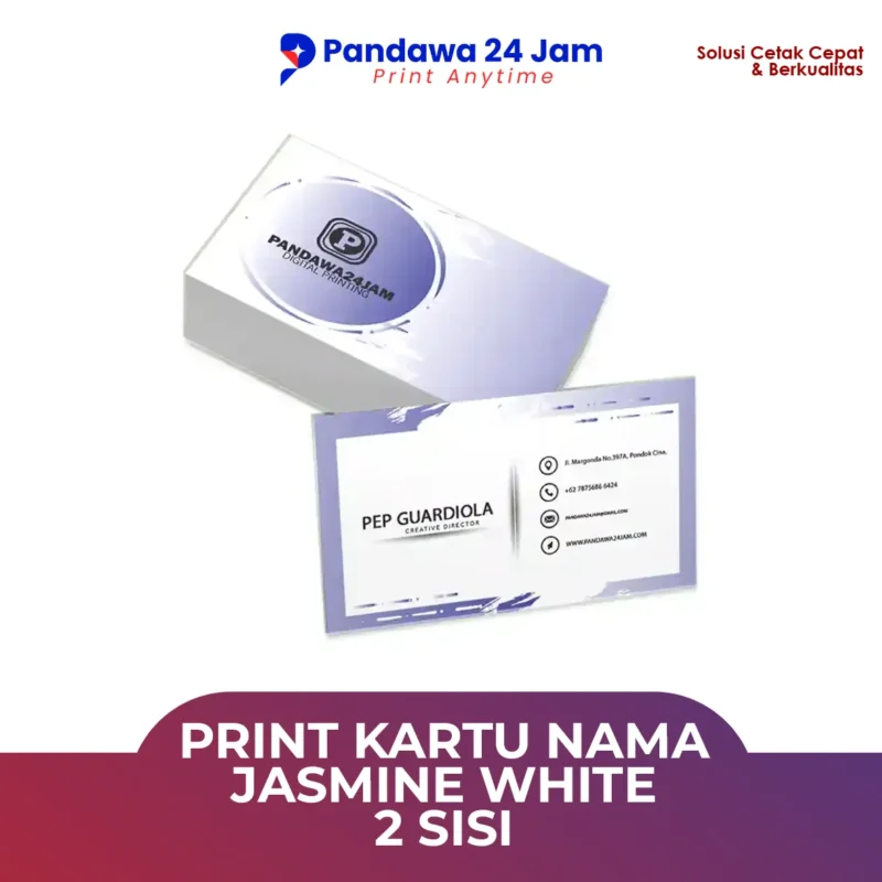 Print Kartu Nama Jasmine White 2 Sisi