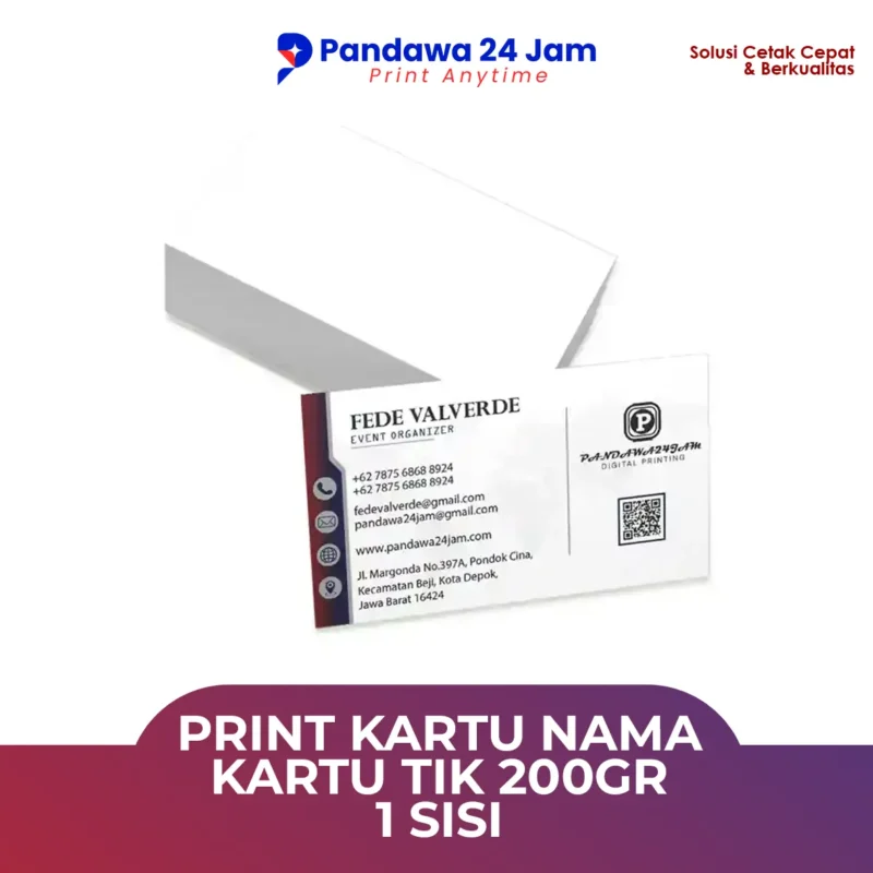 Print Kartu Nama Kartu Tik 200gr 1 Sisi
