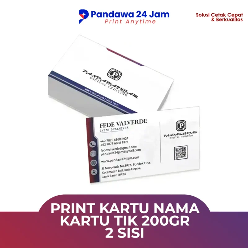 Print Kartu Nama Kartu Tik 200gr 2 Sisi