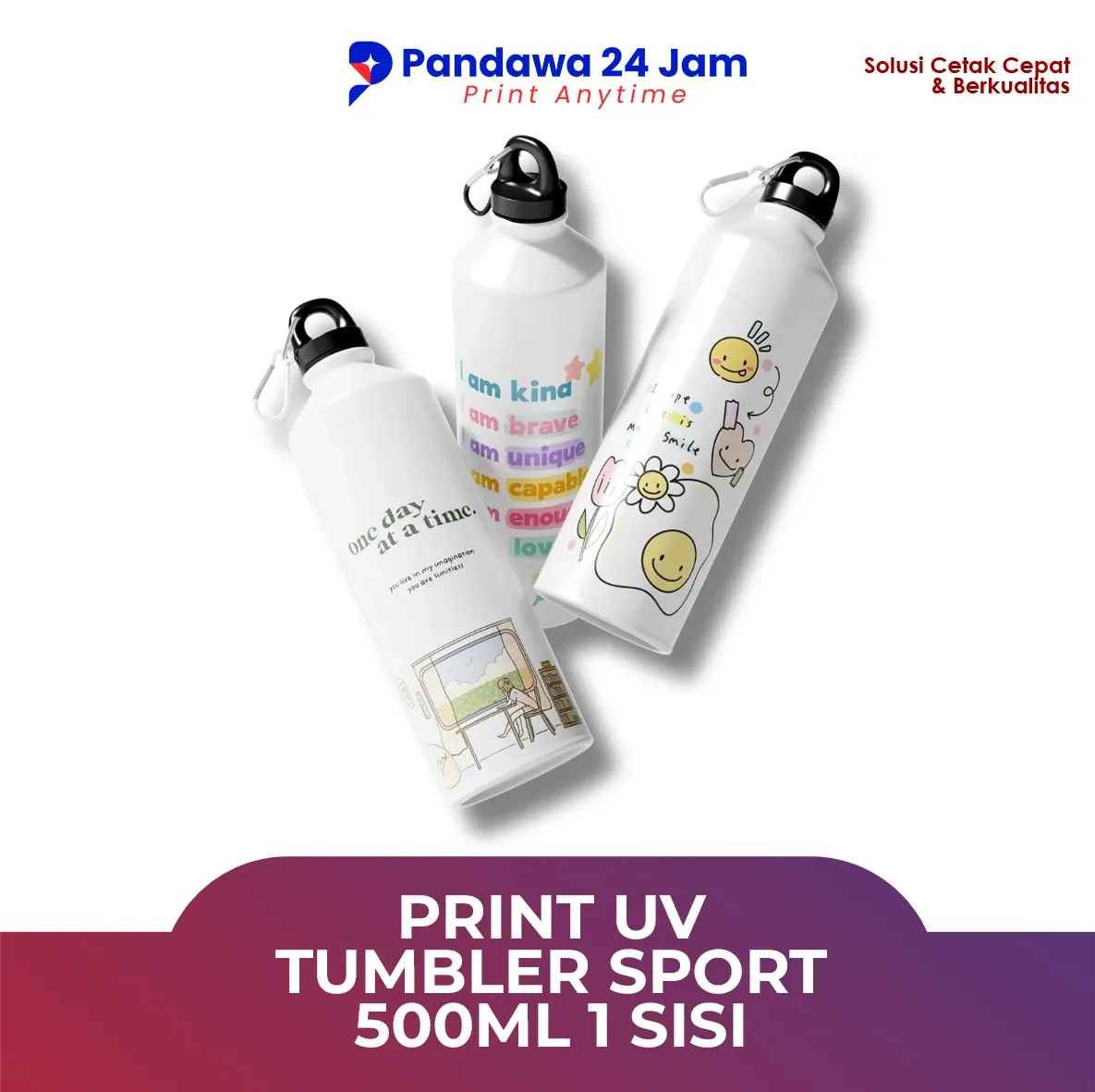Print UV Tumbler Sport 500ml 1 Sisi