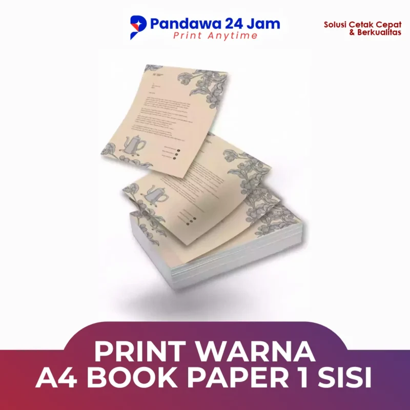 Print Warna A4 Book Paper 1 Sisi