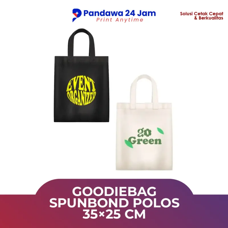 Goodiebag Spunbond POLOS 35x25 cm ( belum dengan print dtf )