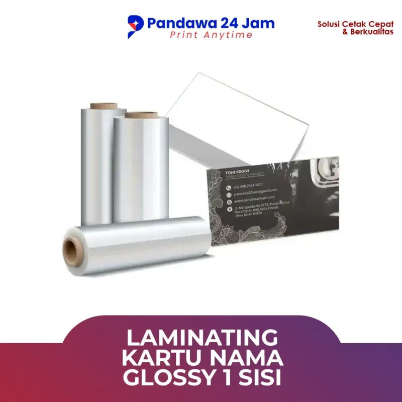 Laminating Kartu Nama Glossy 1 Sisi