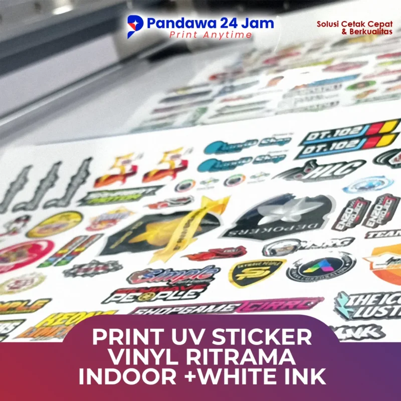 Print UV Stiker Vinyl Ritrama Indoor +White INK