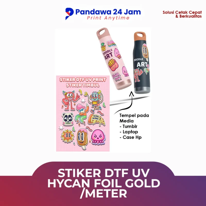 Stiker DTF UV Hycan Foil Gold /Meter