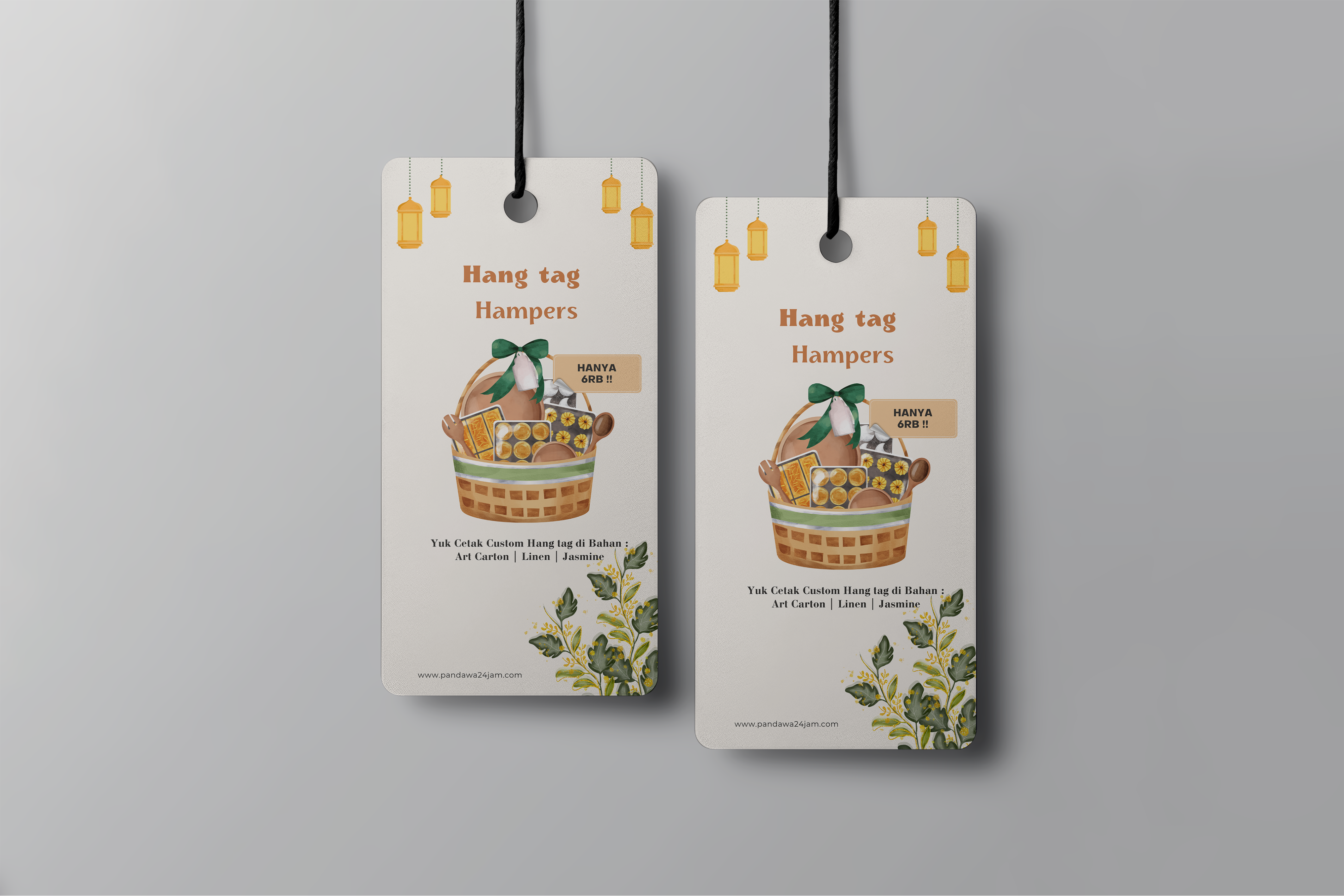 Cetak Hangtag Kertas Art Carton Cocok untuk Hampers